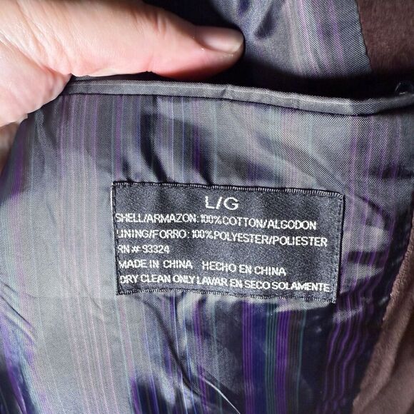 J Ferrar SZ L Mens Cotton Velvet Blazer Sport Coat Jacket Holiday Party Evening - Picture 12 of 13